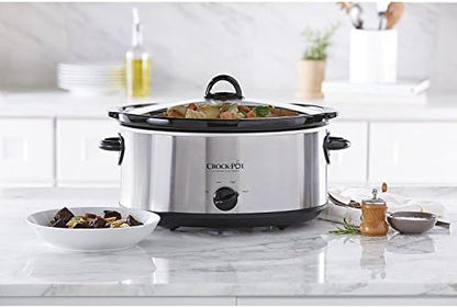7 Quart Oval Manual Slow Cooker – Stainless Steel - Curated Catalog L4