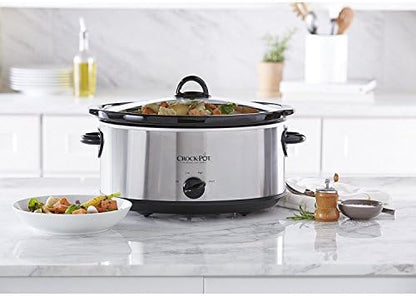 7 Quart Oval Manual Slow Cooker – Stainless Steel - Curated Catalog L4