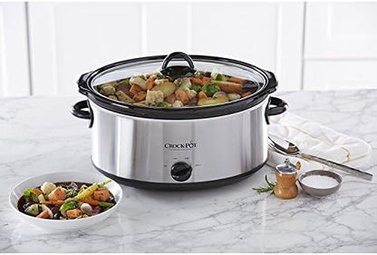 7 Quart Oval Manual Slow Cooker – Stainless Steel - Curated Catalog L4