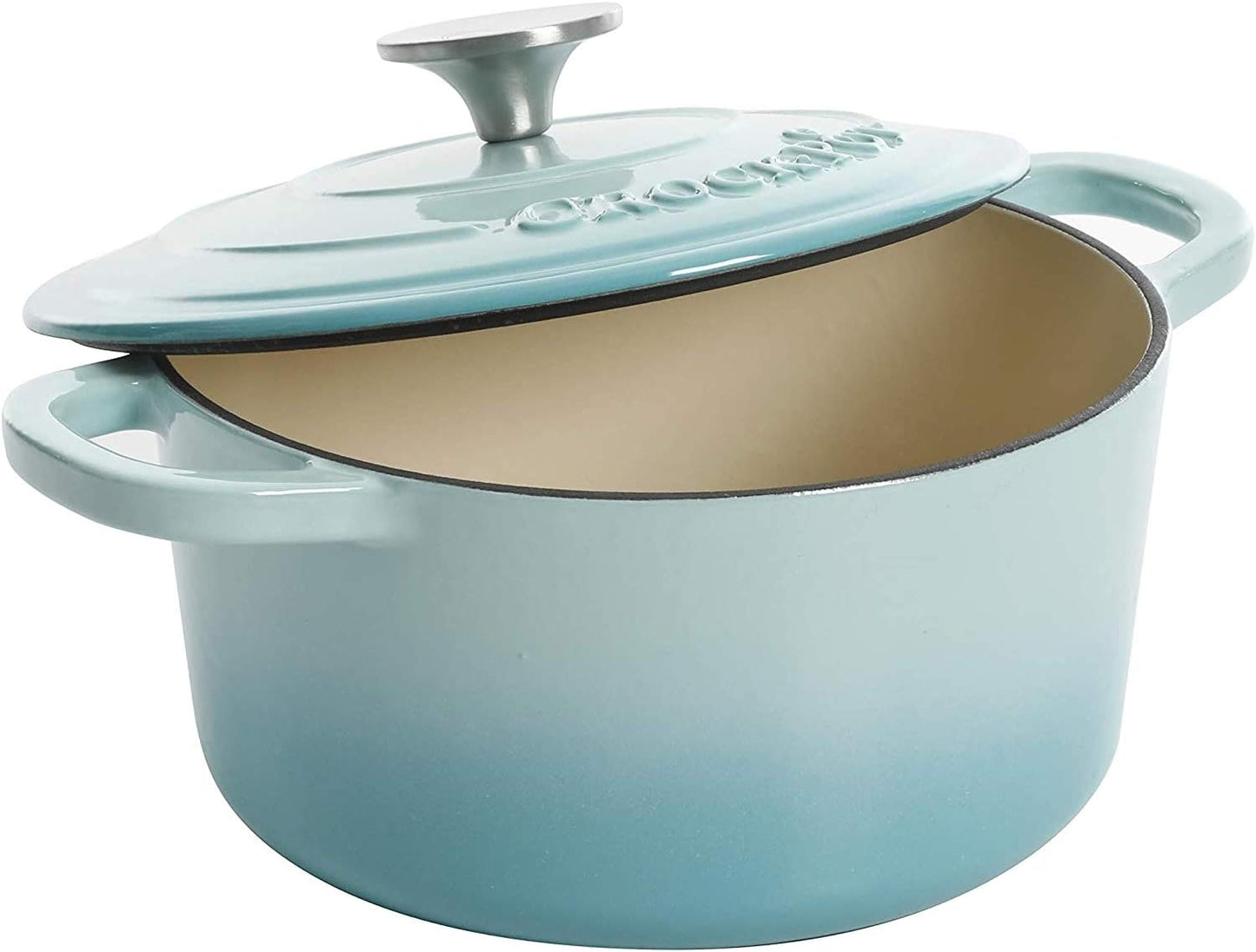 3 Quart Enameled Cast Iron Dutch Oven – Aqua - Curated Catalog B1