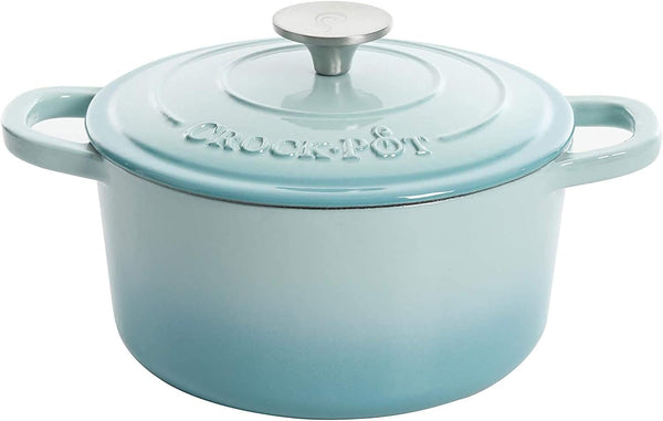 3 Quart Enameled Cast Iron Dutch Oven – Aqua - Curated Catalog O5
