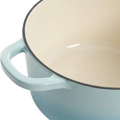 3 Quart Enameled Cast Iron Dutch Oven – Aqua - Curated Catalog O5
