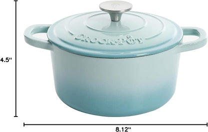 3 Quart Enameled Cast Iron Dutch Oven – Aqua - Curated Catalog O5