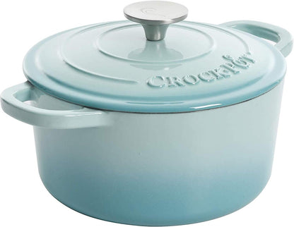 3 Quart Enameled Cast Iron Dutch Oven – Aqua - Curated Catalog B1